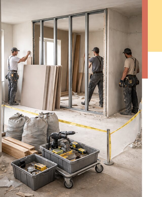 Перенос гипсокартонной перегородки в Аксае под ключ от 4571 руб. | Демонтаж и монтаж – ОТДЕЛОЧНИК-Акс