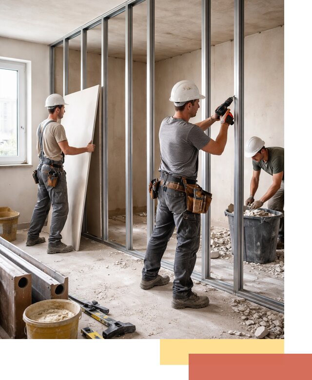 Перенос гипсокартонной перегородки в Аксае профессионально и быстро