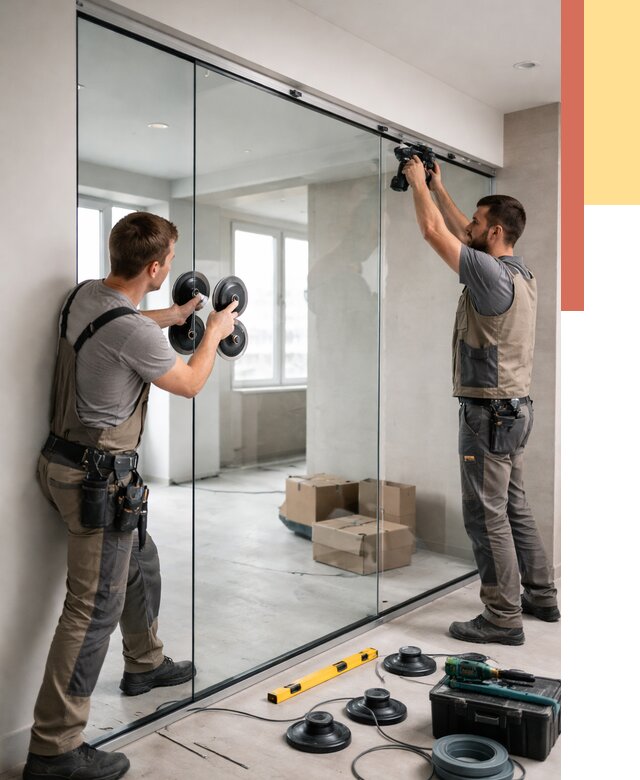 Монтаж стеклянных перегородок в Аксае от 6602 руб. | ОТДЕЛОЧНИК-Акс