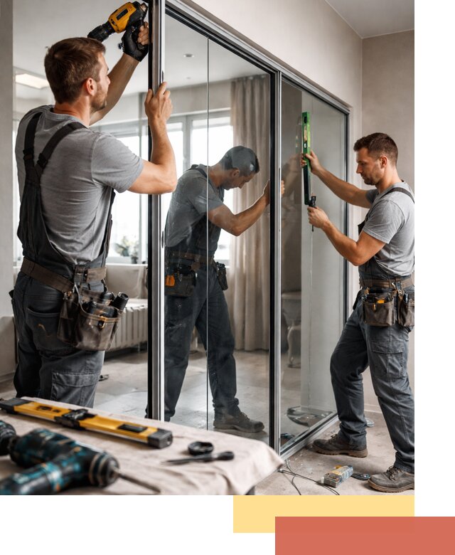 Каркасные стеклянные перегородки под ключ в Аксае