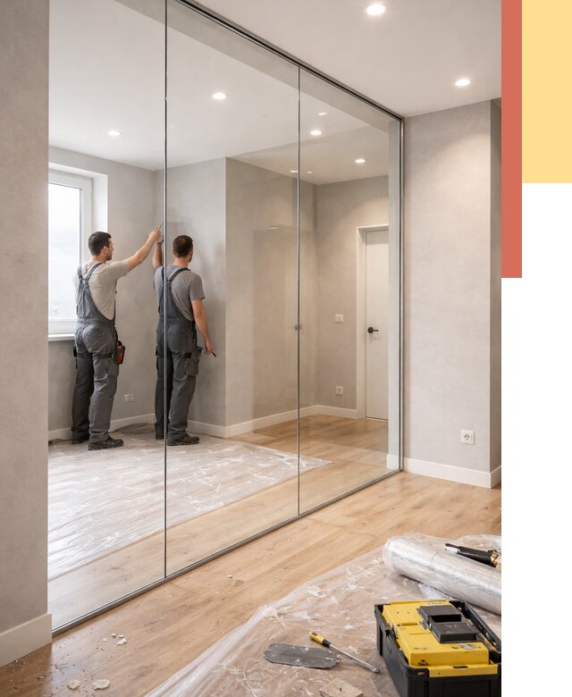 Безрамные стеклянные перегородки в Аксае — монтаж от 9649 руб. | ОТДЕЛОЧНИК-Акс