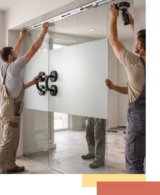 Матовые стеклянные перегородки под ключ в Аксае