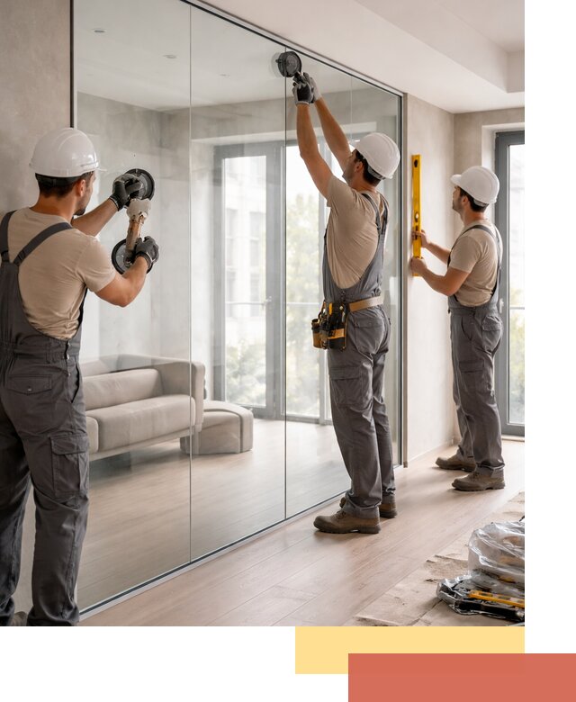 Перегородки из закаленного стекла в Аксае для офисов и квартир