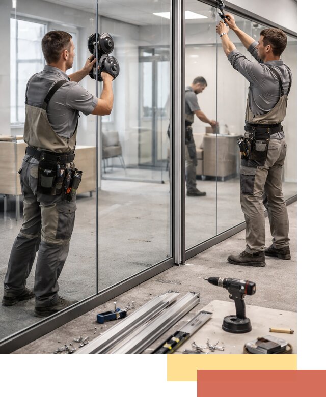 Стеклянные офисные перегородки под ключ в Аксае