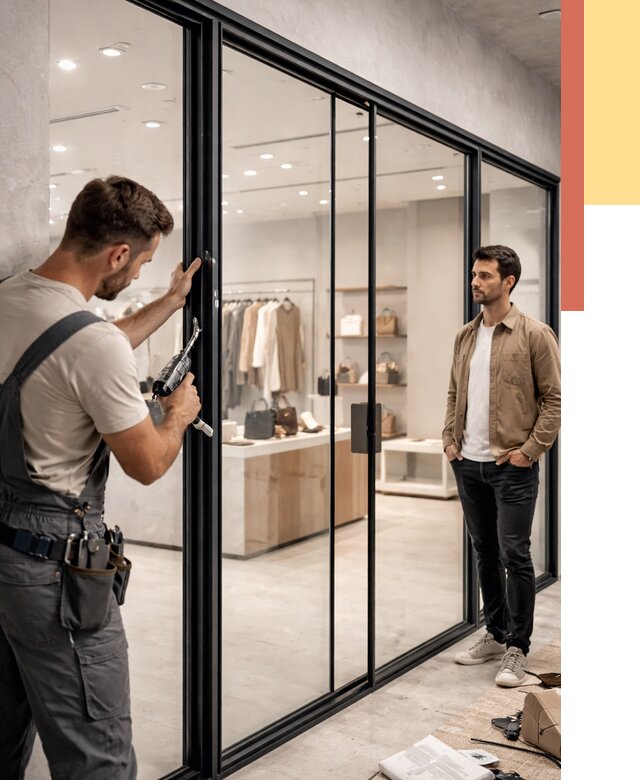 Стеклянные перегородки для магазинов в Аксае от 8329 руб. под ключ | ОТДЕЛОЧНИК-Акс