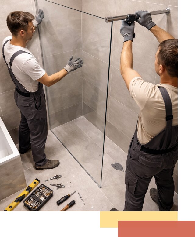 Стеклянные перегородки для душа в Аксае — изготовление и монтаж