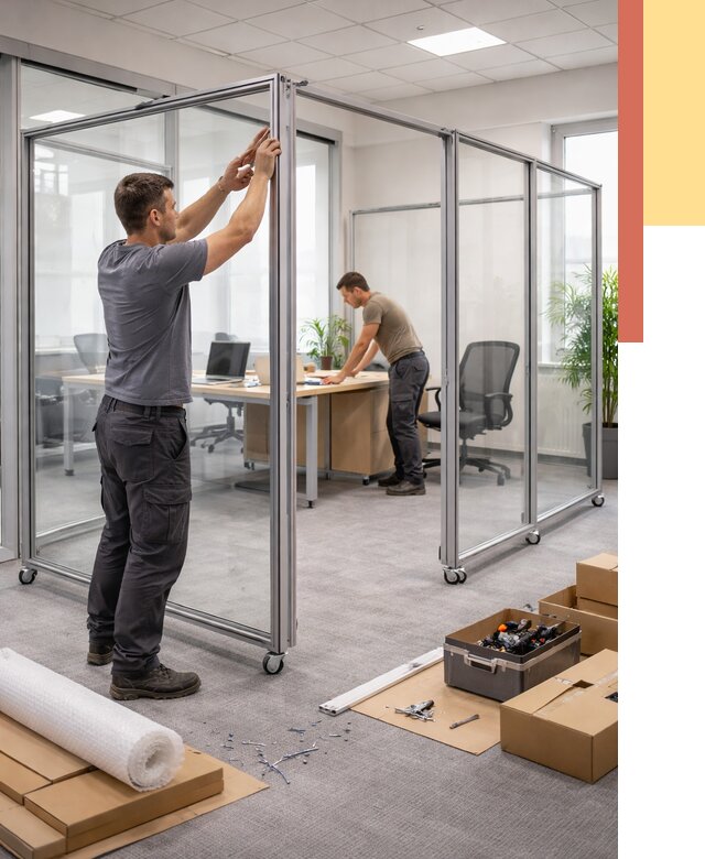 Мобильные офисные перегородки в Аксае от 12696 руб. — установка под ключ | ОТДЕЛОЧНИК-Акс