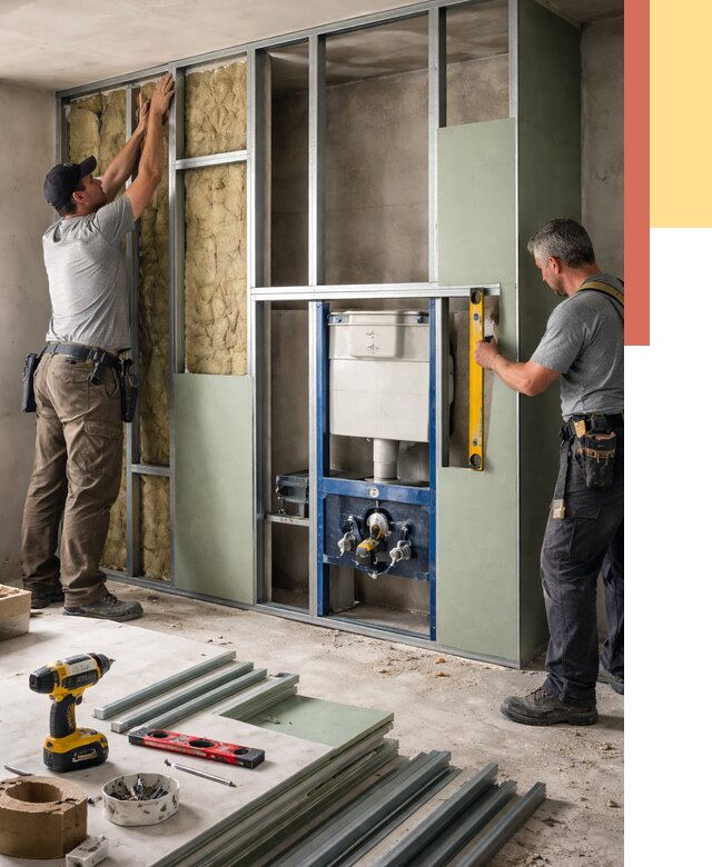 Установка сантехнических перегородок в Аксае от 8633 руб. | ОТДЕЛОЧНИК-Акс