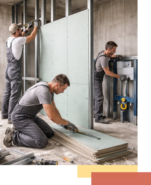 Монтаж и ремонт сантехнических перегородок в Аксае