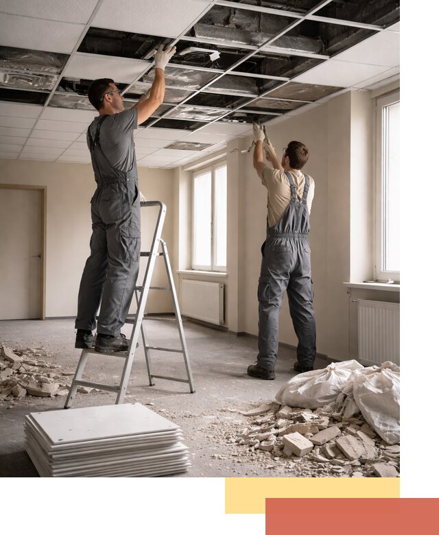 Демонтаж потолков Армстронг профессионально в Аксае