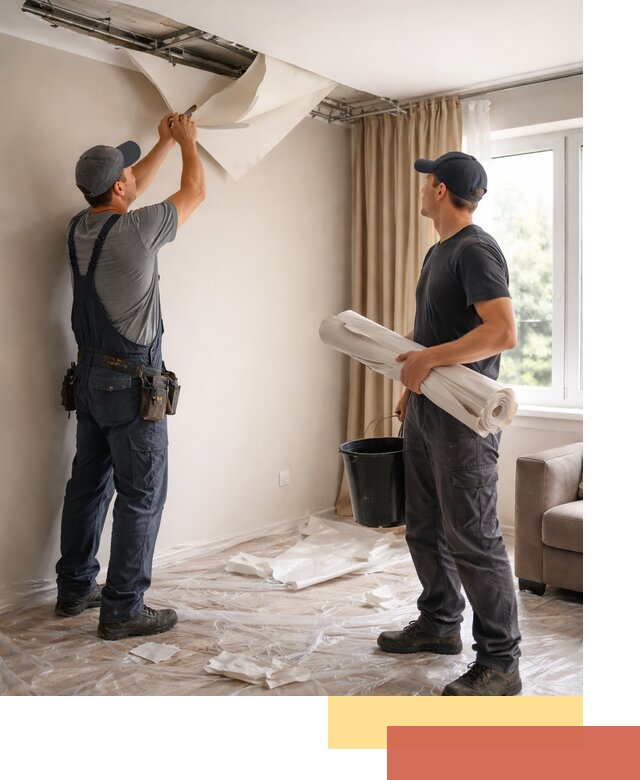 Демонтаж натяжного потолка в Аксае быстро и аккуратно