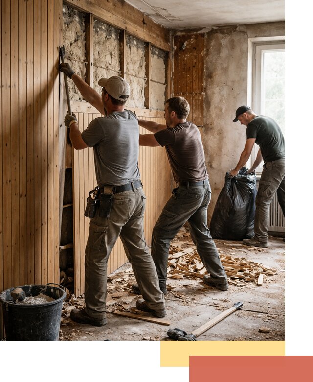 Демонтаж вагонки и вывоз материалов в Аксае