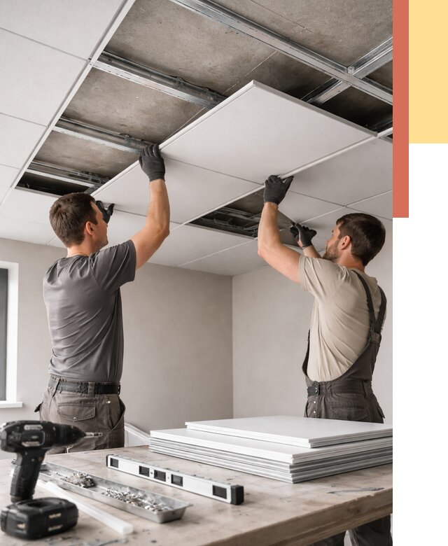 Монтаж кассетного потолка в Аксае от 4571 руб/м2 — установка и сборка | ОТДЕЛОЧНИК-Акс