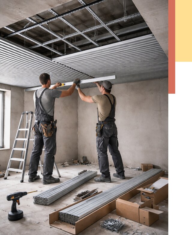 Монтаж реечного потолка в Аксае от 4571 руб. под ключ | ОТДЕЛОЧНИК-Акс