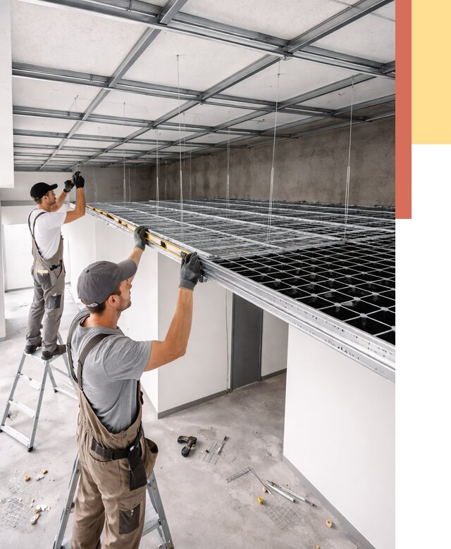 Монтаж потолка грильято в Аксае от 457 руб./м² — быстрая сборка под ключ | ОТДЕЛОЧНИК-Акс