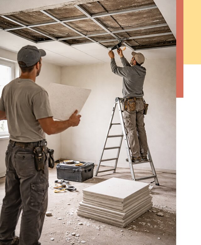 Замена плит подвесного потолка в Аксае от 1777 руб. быстро и недорого | ОТДЕЛОЧНИК-Акс
