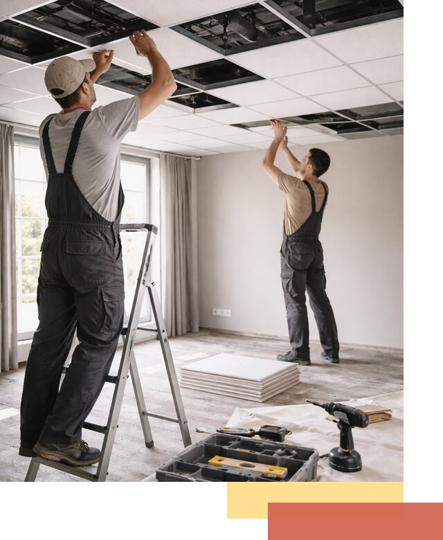 Замена плит подвесного потолка в Аксае быстро и качественно