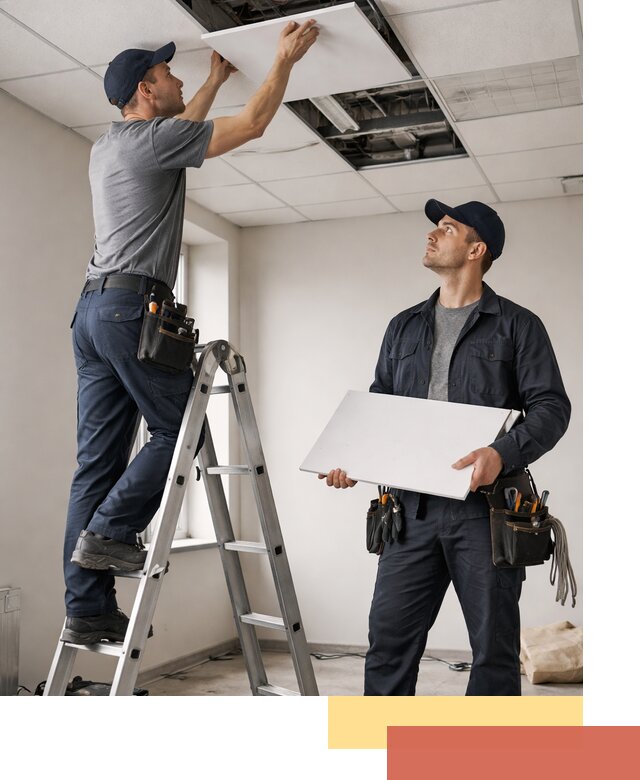 Обслуживание подвесного потолка в Аксае — ремонт и чистка