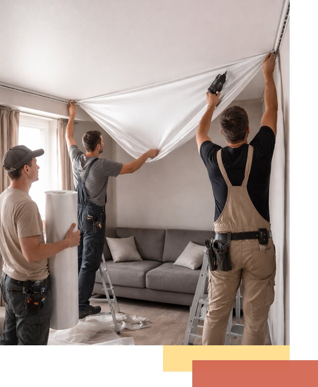 Монтаж сатинового натяжного потолка в Аксае качественно и быстро