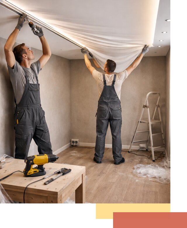 Монтаж натяжного потолка с подсветкой в Аксае цена и сроки