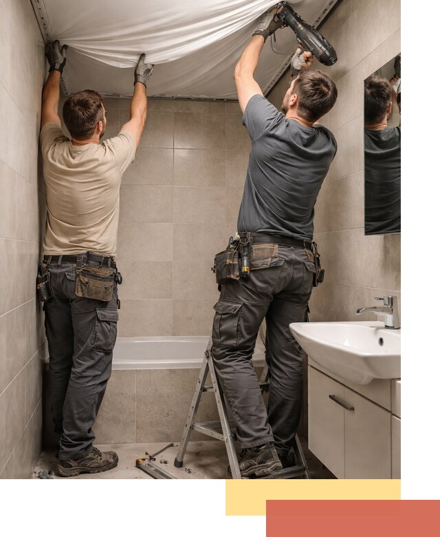 Монтаж натяжного потолка в ванной в Аксае быстро и качественно