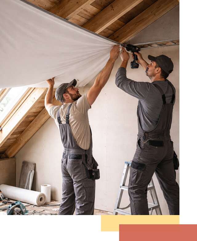 Монтаж натяжного потолка в мансарде в Аксае