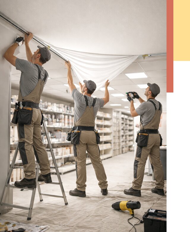 Монтаж натяжного потолка в магазине в Аксае от 4571 руб. быстро и недорого | ОТДЕЛОЧНИК-Акс