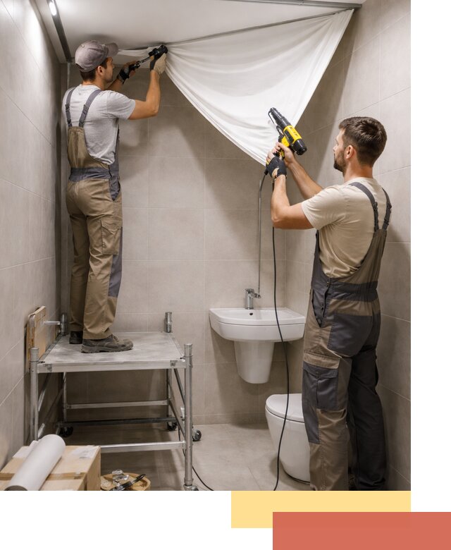 Монтаж натяжного потолка в санузле в Аксае