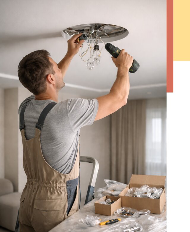 Установка люстры в натяжной потолок в Аксае от 1219 руб. | Быстро и недорого — ОТДЕЛОЧНИК-Акс