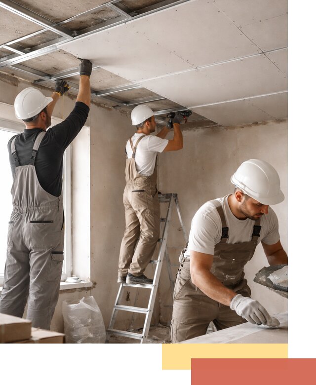 Одноуровневый потолок из гипсокартона в Аксае — монтаж и отделка