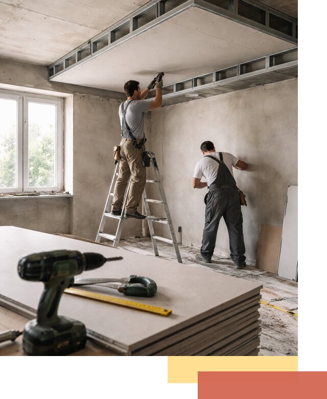 Двухуровневый потолок из гипсокартона в Аксае