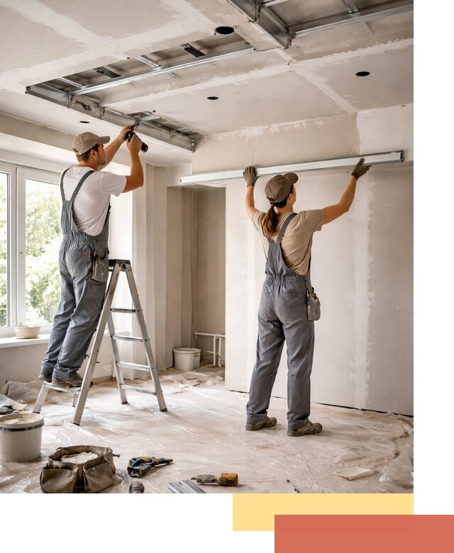 Монтаж многоуровневого потолка из гипсокартона в Аксае