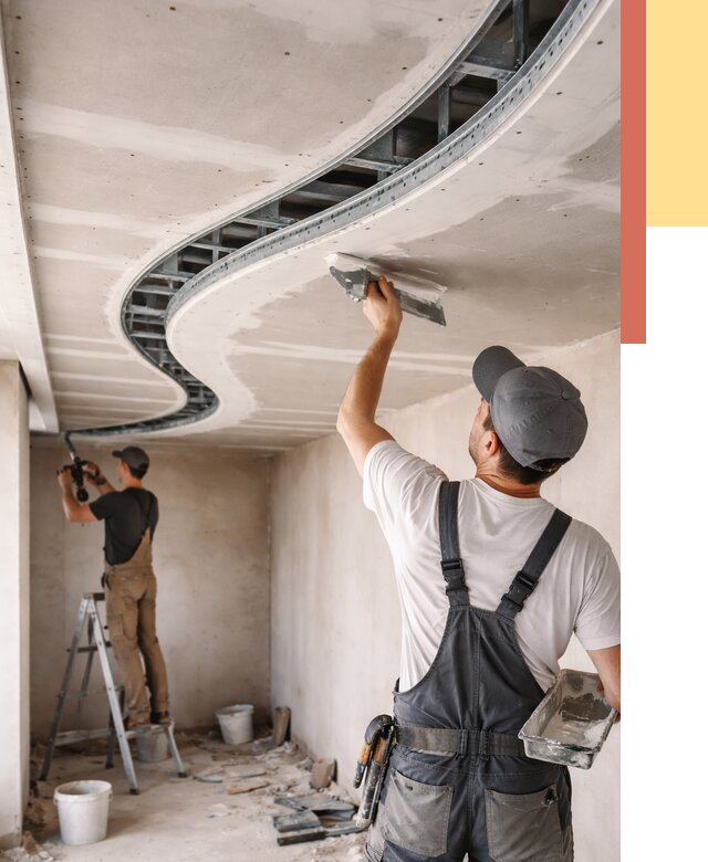 Криволинейный потолок из гипсокартона в Аксае от 2133 руб./м2 | ОТДЕЛОЧНИК-Акс