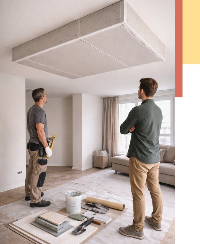 Короб на потолке из гипсокартона в Аксае от 2235 руб. — монтаж и услуги под ключ | ОТДЕЛОЧНИК-Акс