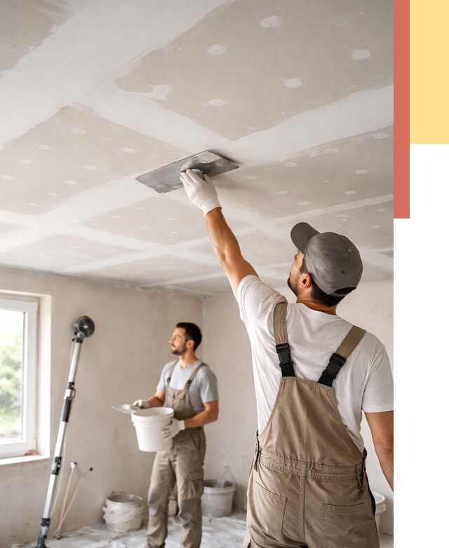 Шпаклевка потолка из гипсокартона в Аксае от 3250 руб./м2 — услуги под ключ | ОТДЕЛОЧНИК-Акс