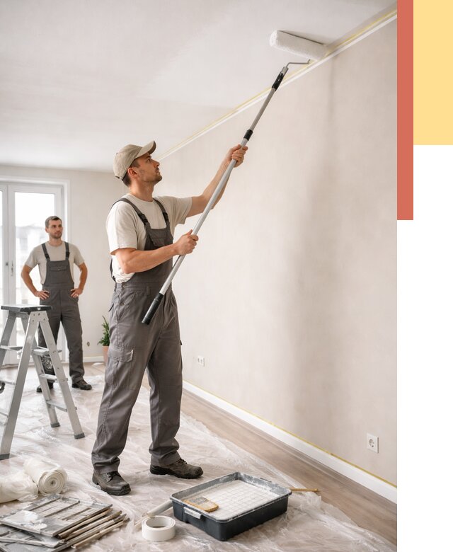 Покраска потолка из гипсокартона в Аксае от 4571 руб./м2 — услуги под ключ | ОТДЕЛОЧНИК-Акс