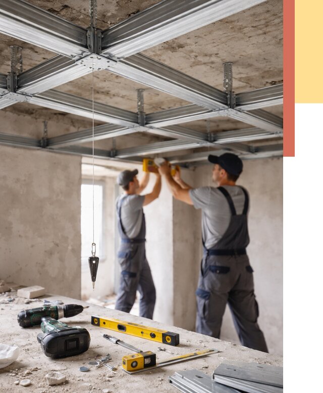 Монтаж каркаса потолка из профиля в Аксае от 4571 руб. — услуги ОТДЕЛОЧНИК-Акс