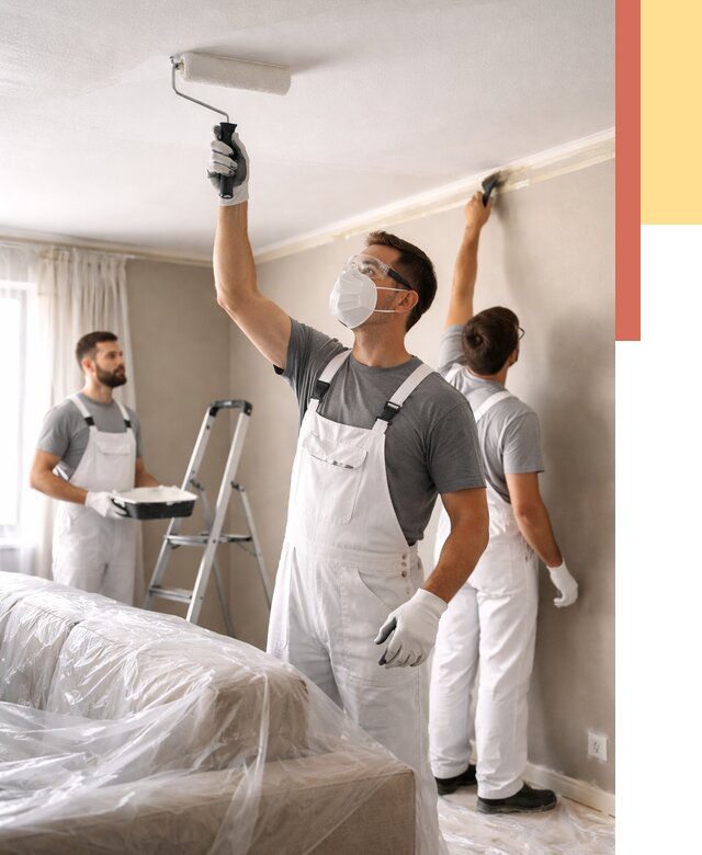 Покраска потолка водоэмельсионной краской в Аксае от 2235 руб/м² — услуги под ключ | ОТДЕЛОЧНИК-Акс