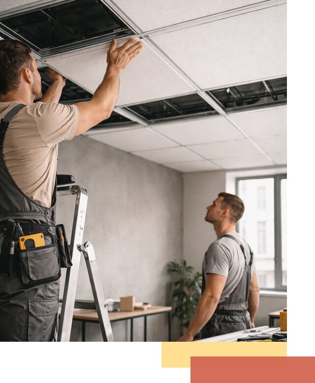 Монтаж потолочной плитки в Аксае качественно и в срок