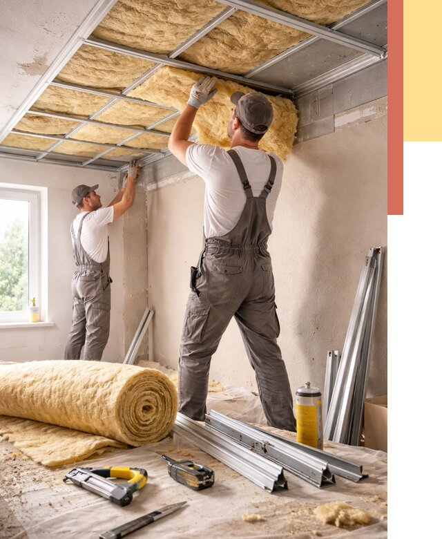 Утепление потолка в Аксае от 7313 руб/м2 — недорого, быстро, под ключ | ОТДЕЛОЧНИК-Акс