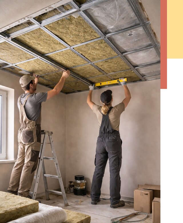 Шумоизоляция потолка в Аксае от 1270 руб. под ключ — услуги ОТДЕЛОЧНИК-Акс