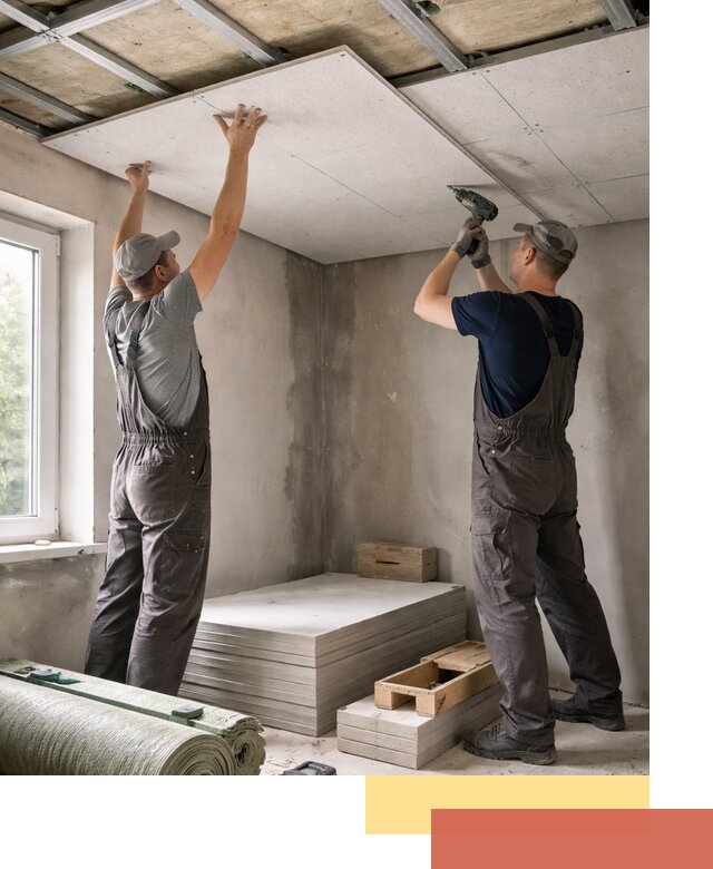 Шумоизоляция потолка панелями ЗИПС в Аксае